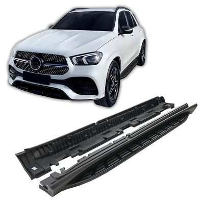 Marche-Pieds Latéraux Aluminium Pour Mercedes GLE V167 Depuis 2019 Noir 2 Pcs - Photo 1/4