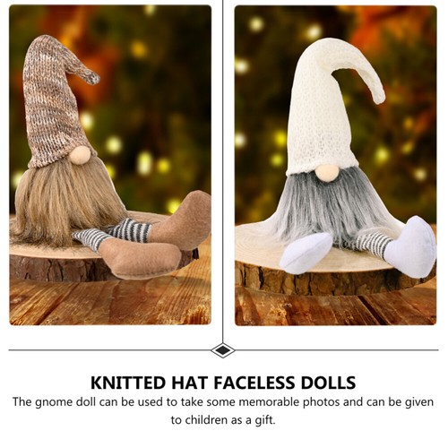 2Pcs Gnome Dolls christmas doll ornaments Gnome Statue Plush Gnome Decorations - Bild 4 von 12