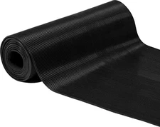 1/8" & 1/4" Thick Ribbed Rubber Black Matting Remnants Different Size Choose