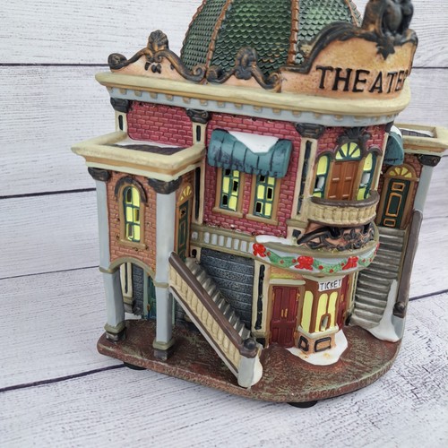 As Is Untested Grandeur Noel 2003 Fiber Optic Victorian Village Theater Building - Picture 4 of 18