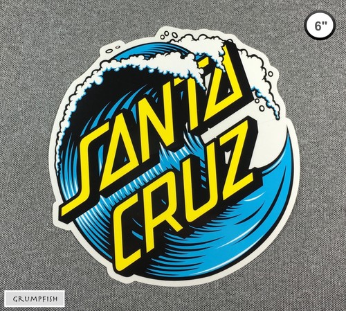 Santa Cruz Wave Dot Skateboard Sticker Large 6 inches - Picture 2 of 2
