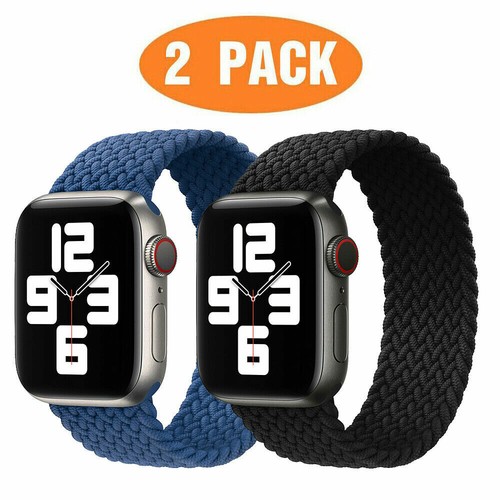 2-Pack Elastic Braided Solo Loop Strap Band Fit Apple Watch 6 SE 5 4 3 21 38-44 - Picture 16 of 20