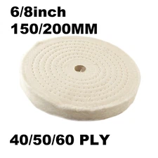 6/8 inch Buffing Wheel for Polishing 1/2 inch Arbor White 40/50/60 PLY 150/200mm