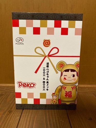 MEDICOM TOY BE@RBRICK Daruma Peko-chan vergoldet 100% & 400% aus Japan - Bild 6 von 7
