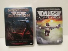 Total of 7 DVDs Wings of Glory (DVD, 2008) & HEROES of AVIATION Tin Boxes
