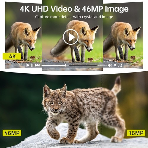 Campark Solar WLAN Wildkamera 4K 46MP Jagdkamera Nachtsicht Überwachungskamera - Bild 2 von 9
