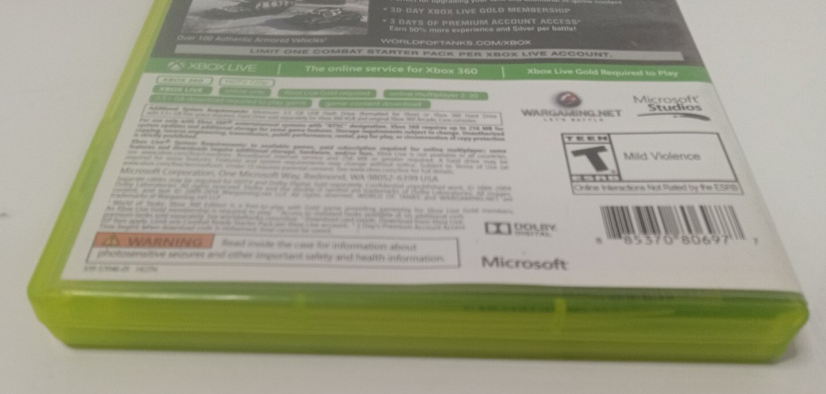 World of Tanks Xbox 360 Edition Microsoft Xbox 360 2014 Good World of Tanks Xbox 360 Edition Microsoft Xbox 360 2014 Good