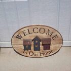 Primitive Farmhouse Oval "Welcome to Our Home" sign Primitive Country Peddlers
