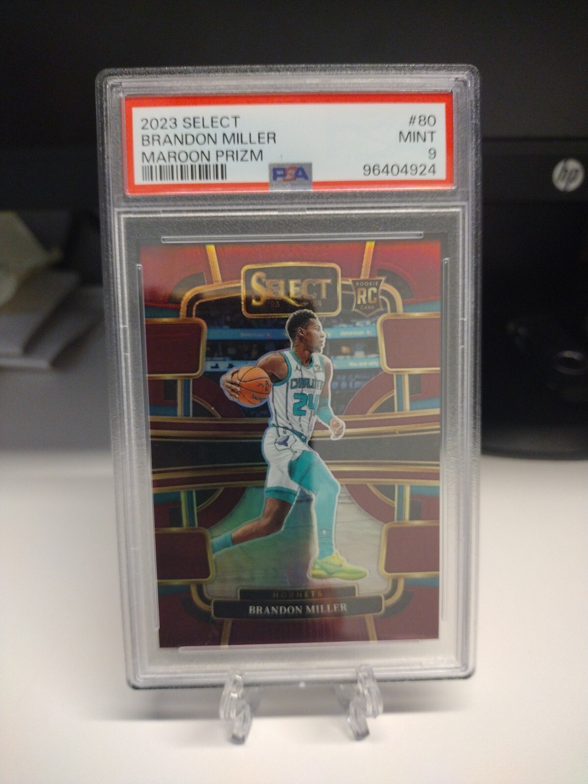 Brandon Miller 2023-24 Panini Select Concourse Maroon Prizm Rookie /175 PSA 9