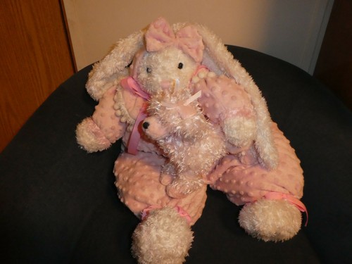 VTG BOUQUET ENTERPRISES 24"  BUBBLE PLUSH BUNNY W/ POODLE PAL EASTER FLOPPY EAR - Picture 1 of 12