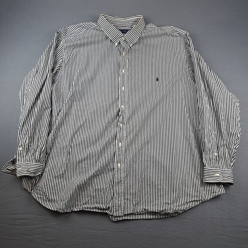 Ralph Lauren Dress Button Down Shirt Men's Size 5XB White Black Striped