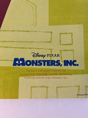 Disney Store Monsters Inc Pixar Exclusive Lithograph Portfolio Set 4 Prints - Picture 9 of 11