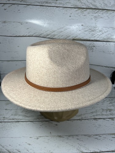 Neu mit Etikett Altar'd State Hut breiter flacher Krempe gebändert - Farbe beige mit Lederband - Bild 2 von 7