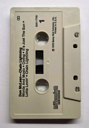 Chain Lightning Don McLean (Cassette, 1978, Millenium Records) - Picture 3 of 5