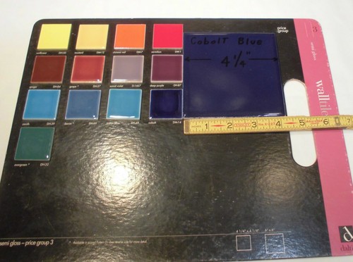 1 pc. Cobalt Blue: High-Gloss Ceramic Tile: by Regal Co. 4-1/4" Bright, NEW - Picture 6 of 10