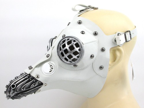 PLAGUE DOCTOR DR LONG NOSE RAVEN BIRD STEAMPUNK BEAK FAUX LEATHER COSTUME MASK - Picture 9 of 19