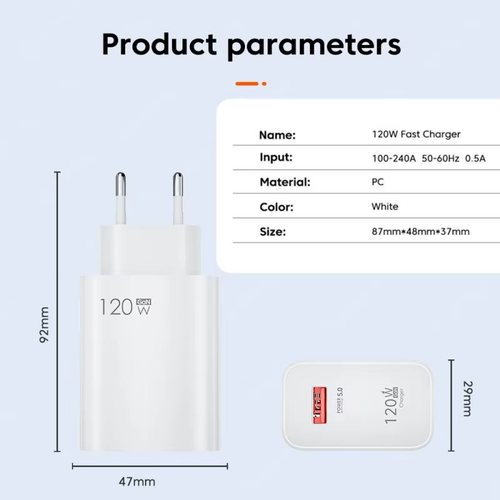 Caricabatterie per Xiaomi/Redmi 120W USB-C Caricatore con cavo 120w Turbo Charge - Bild 5 von 8