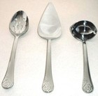 Monique Lhuillier Sunday Rose 3 Piece Serving Set 18/10 Stainless Flatware New