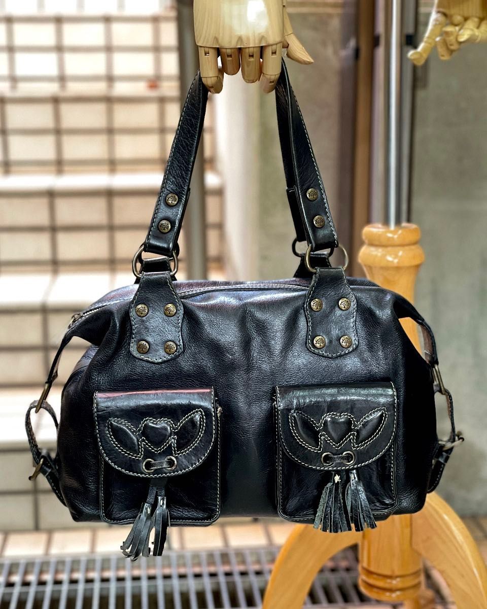 Vintage Mulberry Roxanne Shoulder Handbag Tassel Stitch-pattern