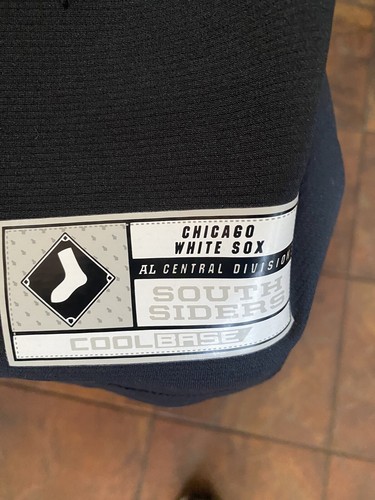 VTG Chicago White Sox Throwback authentic majestic jersey mlb baseball Black M - Picture 2 of 6