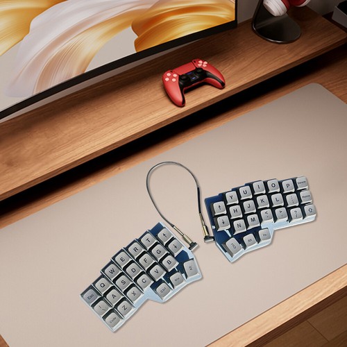 Split Keyboard Wired Ergonomics Keyboard Hot Swap QMK/VIAL (Graue Holzachse) UK - Bild 3 von 8