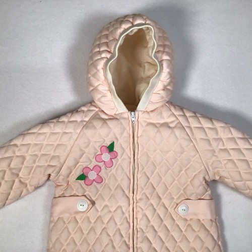 Traje de colección Betti Terrell 12-18 meses bebé bunting flores rosa pálido acolchado con cremallera - Imagen 2 de 6