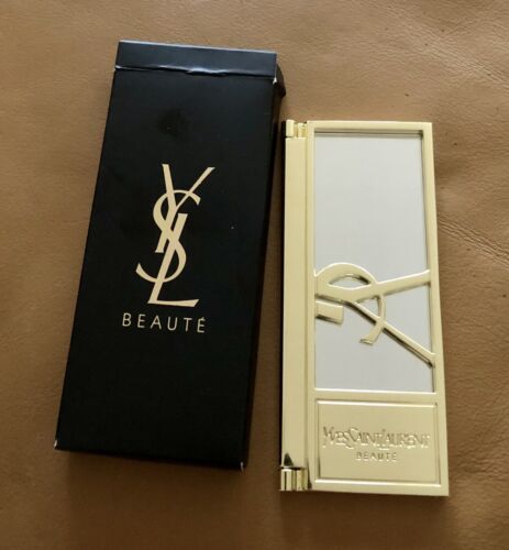 Yves Saint Laurent YSL Logo Beauty Makeup Mirror. New