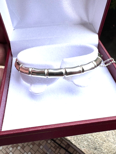 Stunning Sterling Silver Bamboo Bangle - NC - London - 1985 - Afbeelding 4 van 24