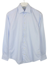 SUITSUPPLY Traveller Slim Fit Formal Shirt Men's 37 / 14 1/2 Spread Collar Blue