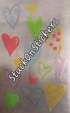 💞 Mrs Grossman's HEARTS SHEER Red Green Blue Purple Pink Stickers Vintage