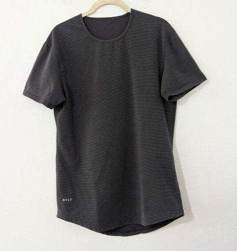 BYLT Drop Cut Lux Kurzarm T-Shirt Rundhals gestreift schwarz grau Gr. Small S - Bild 2 von 9