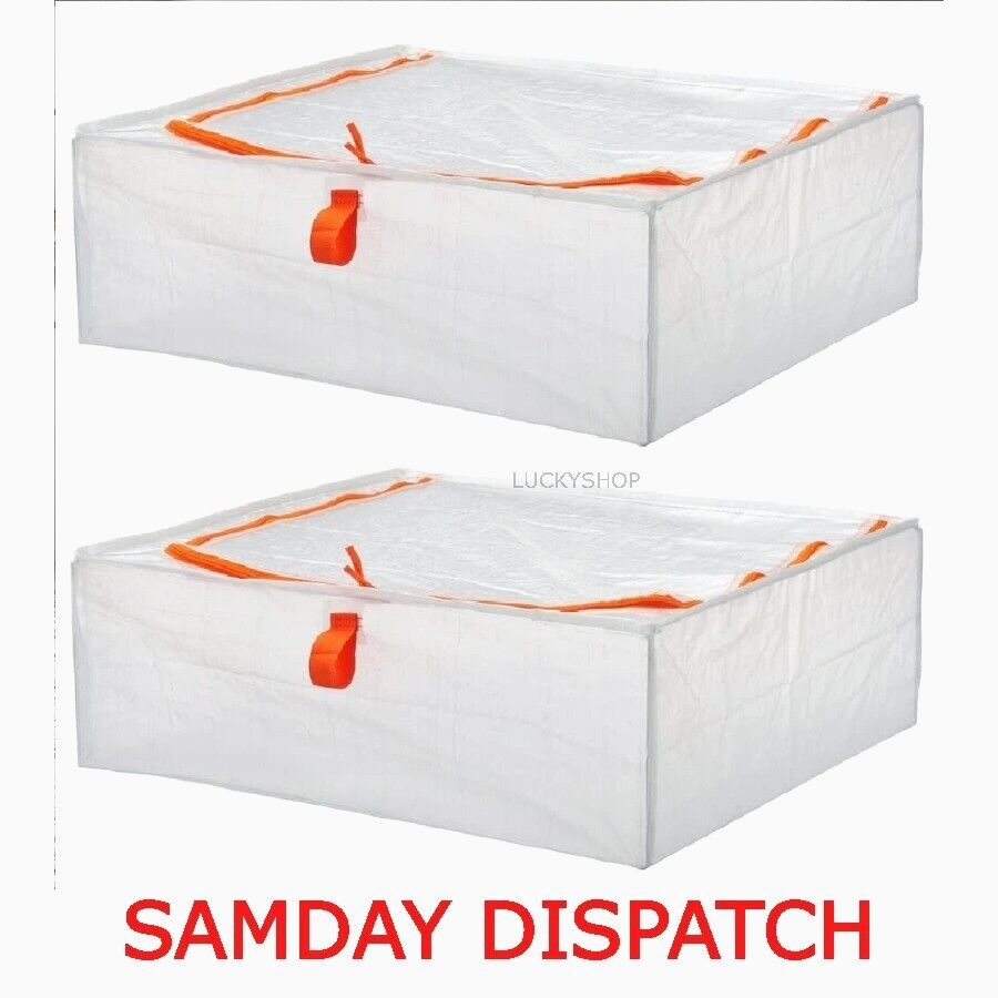 2 x Ikea Parkla Storage Bag Zip Closure Folds Flat with Top Access Durable 71 L eBay