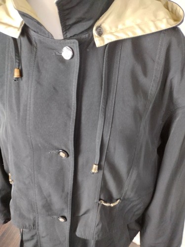 braetan Woman's Sz M Black Beige Trim Lt Weight Jacket Coat R22 - Picture 2 of 12