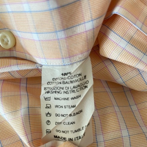 Paul Stuart Dress Shirt Made in Italy Plaid Button Up Long Sleeve Mens 16 1/2-34 - Picture 5 of 5