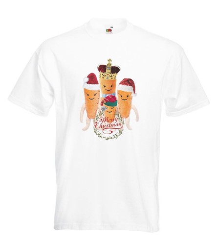 Adults Kevin Carrot Family Merry Christmas Xmas Unisex White T-Shirt - Picture 1 of 8