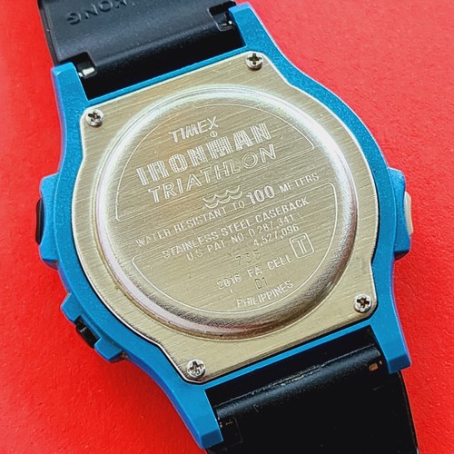 Timex Ironman Watch Rare Blue Vintage Triathlon Original Ruber Band Iron Man - Picture 6 of 7