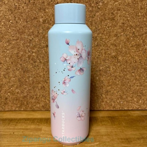 STARBUCKS JAPAN SAKURA 2025 fiori di ciliegio SS bottiglia 591 ml blu pallido sfumato - Foto 3 di 8