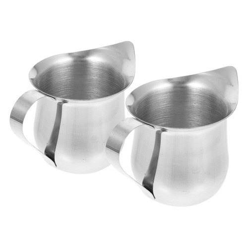2pcs Small Creamer Pitcher Stainless Steel Espresso Milk Frothing Pitcher