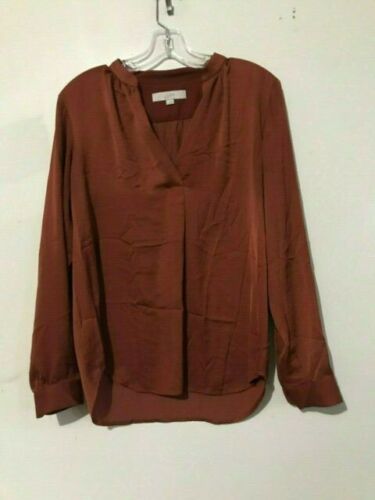 Ann Taylor Loft Size S Crimson Tunic Women Top Blouse ID#70107 CA#57421 RN140923