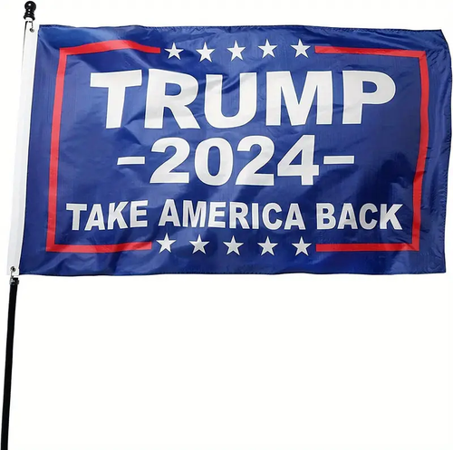 Donald Trump For President 2024 Take America Back Flag/Banner Blue 3x5 Foot - Picture 2 of 5