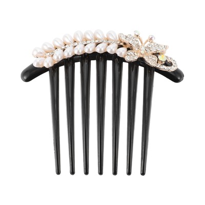 1 Pc Women Butterfly Hair Insert Comb for Straight Thick Wavy Curly Hair Black