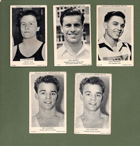 A&BC Gum All Sports Series 1954 Eighty-nine Cards Good to Very Good - Picture 8 of 8