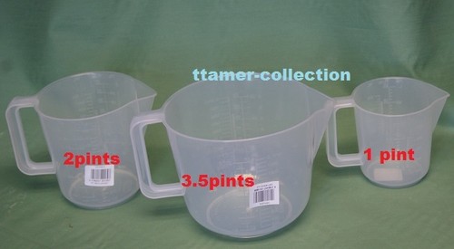  Set of 3 Plastic measuring jug and mixing jug 1 pint 2 pint 3.5 pint jugs  - Bild 4 von 5