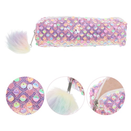 stationery bag Sequin Glitter Children Pencil Case For Girls Glitter Pencil - Picture 4 of 12