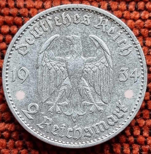 Nazi 2 Reichsmark 1934-1939 WWII Original III Reich Silver Coins Choose Yours - Picture 14 of 106
