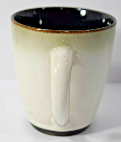 Sango NOVA BLACK 4932 12 oz 4" Coffee Mugs Grayish White MINT