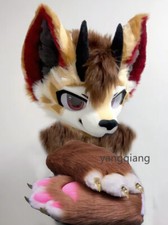 Fursuit Long Fur Husky Fox Mascot Head Party Halloween Fur Cosplay-Promotion