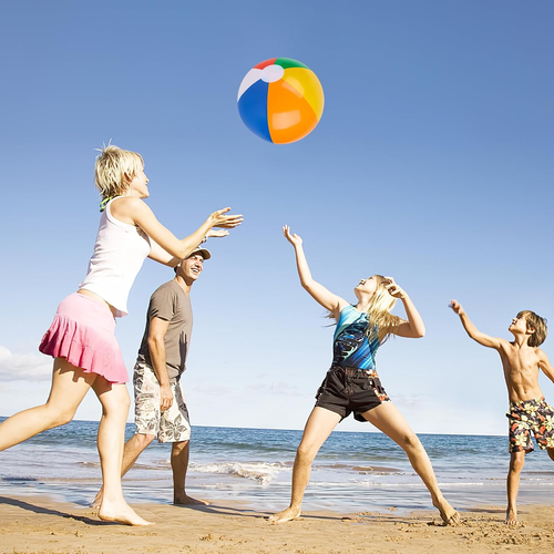 4er Pack 16 Zoll Strandbälle, aufblasbar Regenbogen Schwimmbad Spielzeug für Sommer Wasser - Bild 6 von 7