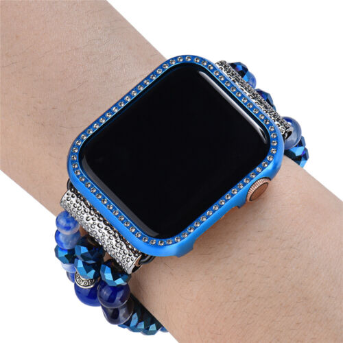 Beads Watch Strap Band + Case Cover For Apple Watch iWatch 7 6 SE 5 4 3 2 Luxury - Picture 6 of 26