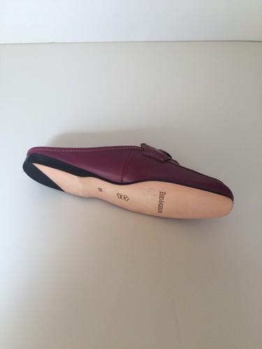 Enzo flache Sandale Slipper lila Leder mit Schnalle Größe 8,5 M - Bild 4 von 5